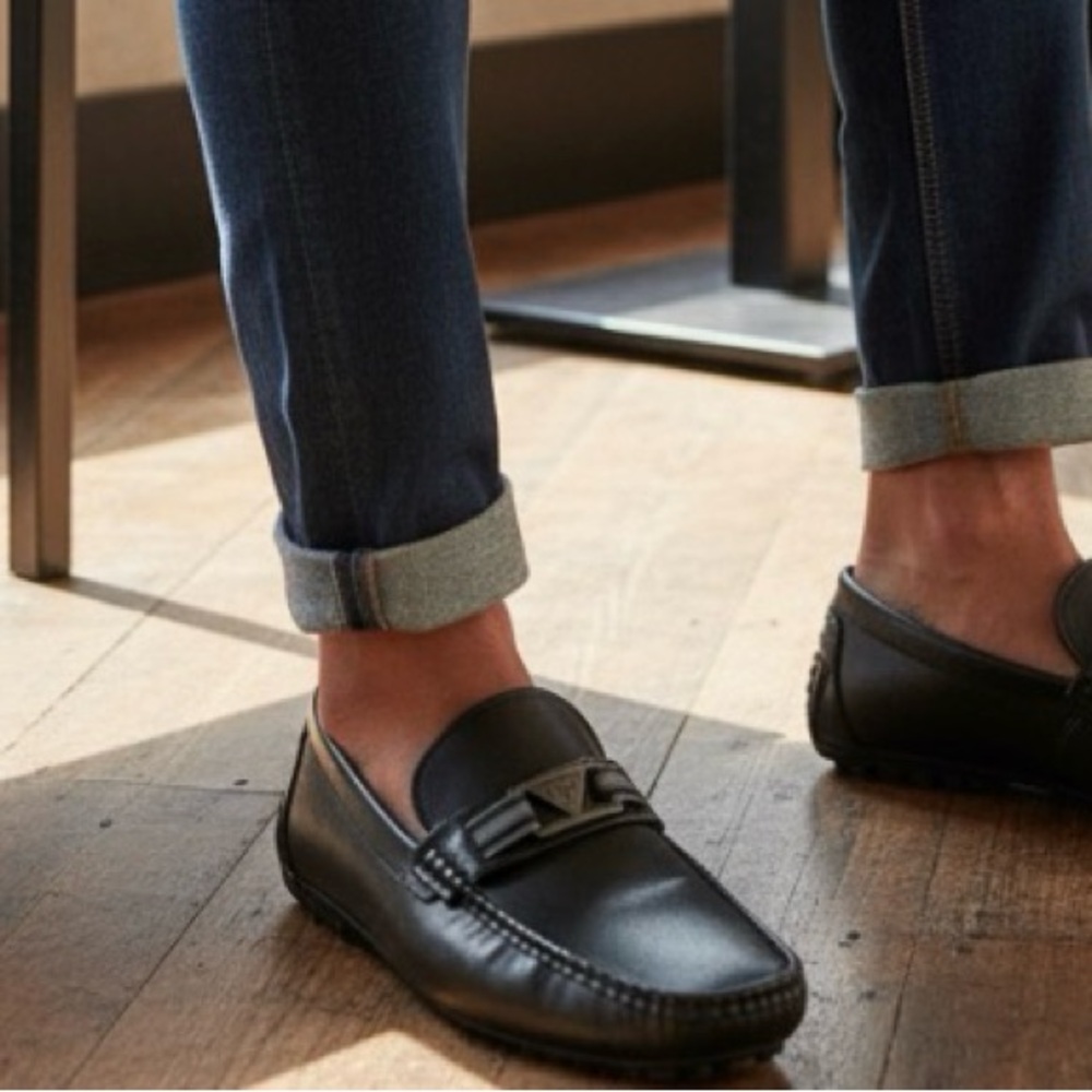 GUESS Men's Black Slip-On Loafers